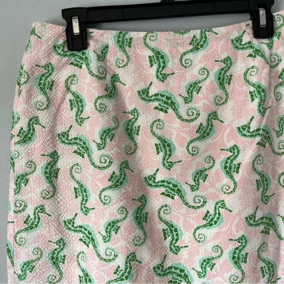 Vineyard Vines Textured Seersucker 100% Cotton Pale Pink Seahorse Mini Skirt 6 - Picture 5 of 15